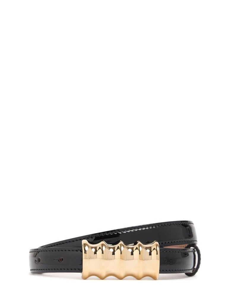 Khaite Small Julius Belt, Gold Black Patent Leather, 80 Khaite Julius Small Patent Leather Belt In Black - 50% Off  main image 3