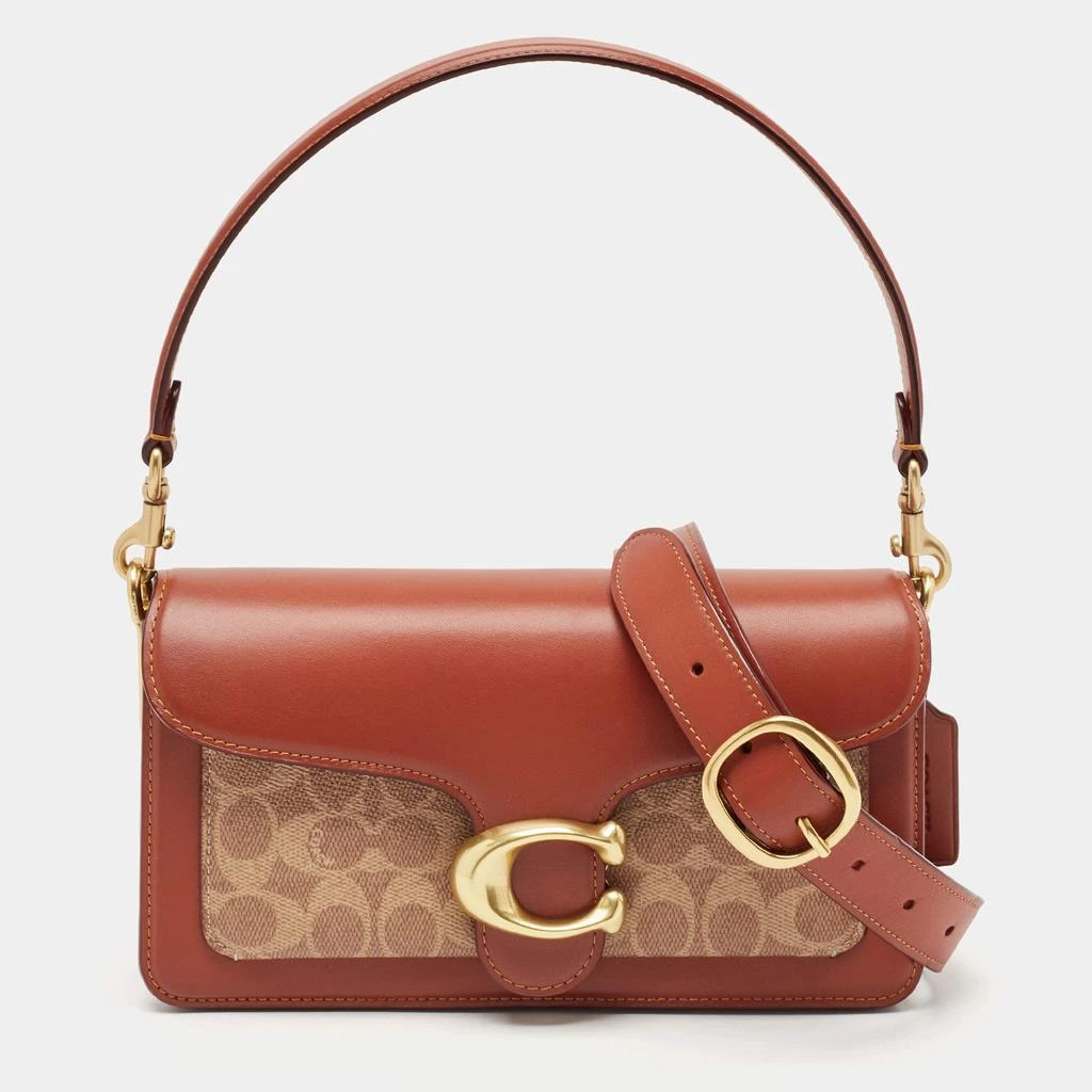 Coach Coach Tan/Beige Signature Coated Canvas and Leather Tabby 26 Shoulder Bag 1