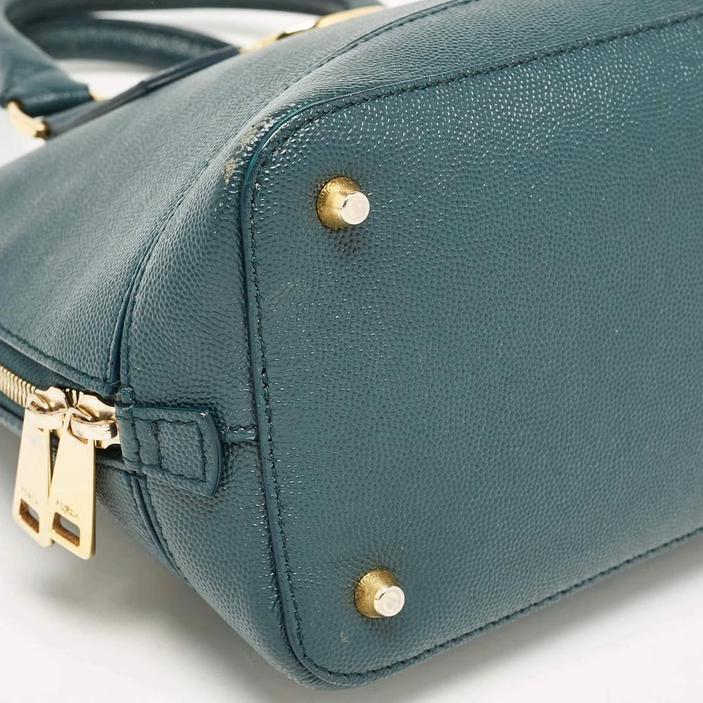 Furla Furla Dark Green Leather Dome Logo Satchel 14