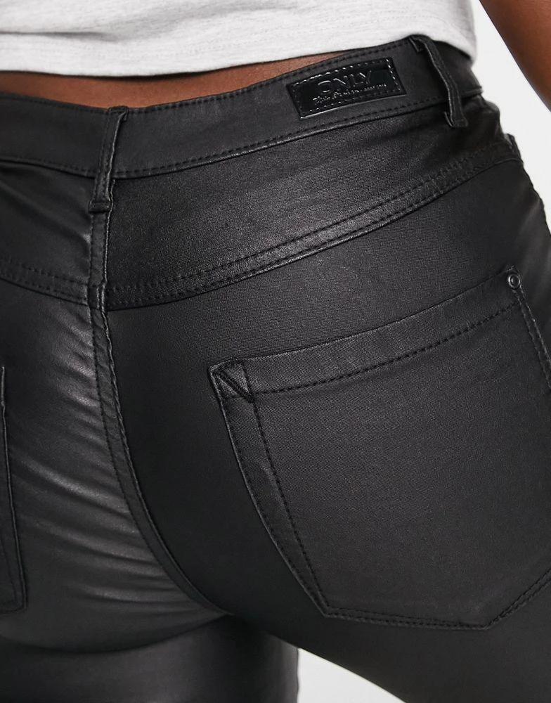 ONLY ONLY Royal coated skinny jeans in black 2