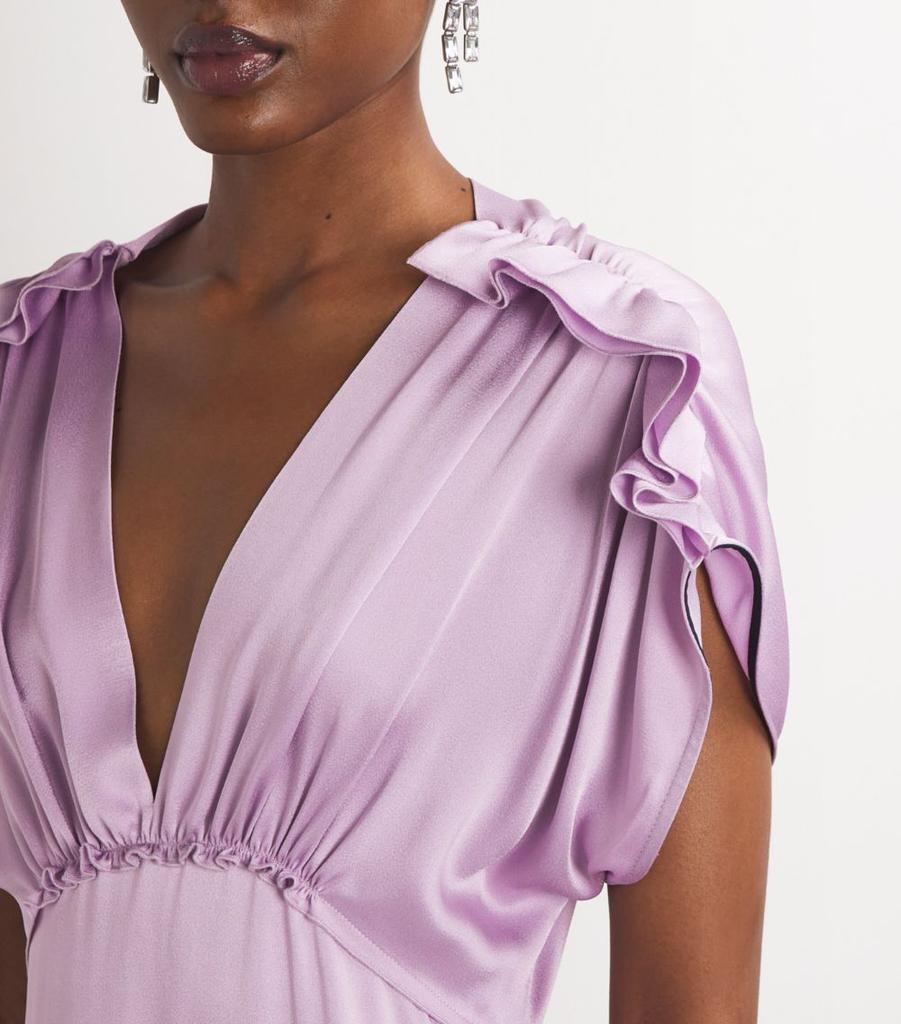 関税送料込Victoria Beckham V-Neck Ruffled Dress Victoria Beckham | V-neck Ruffle Midi Dress | FIVESTORYNY