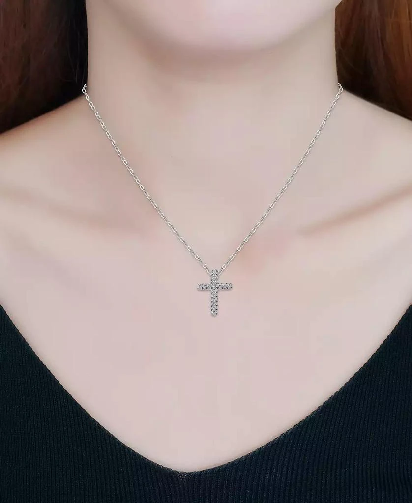 Giani Bernini Cubic Zirconia Cross Pendant Necklace, 16" + 2" extender, Exclusively at Macy's 3