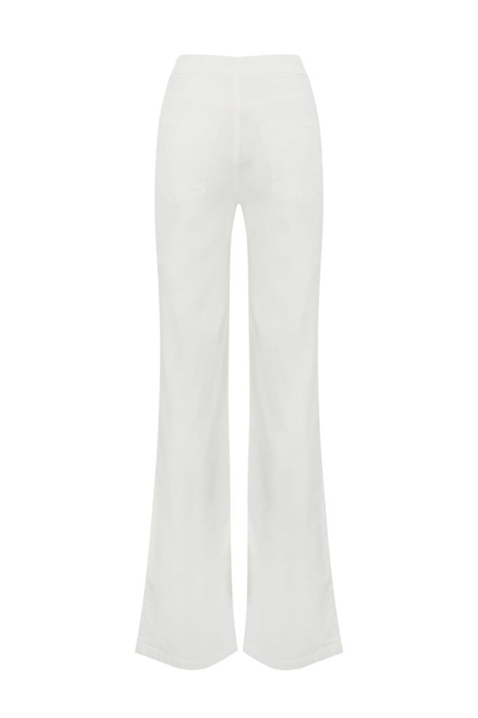 TWINSET Wide Leg Trousers In White Denim