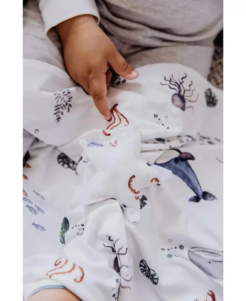 Malabar Baby Silky Soft Lovey Security Blanket With Top Plush Toy, Under The Sea 3