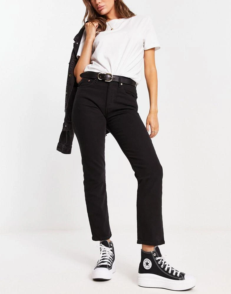 Levi's Levi's 501 straight fit crop jeans in black 1