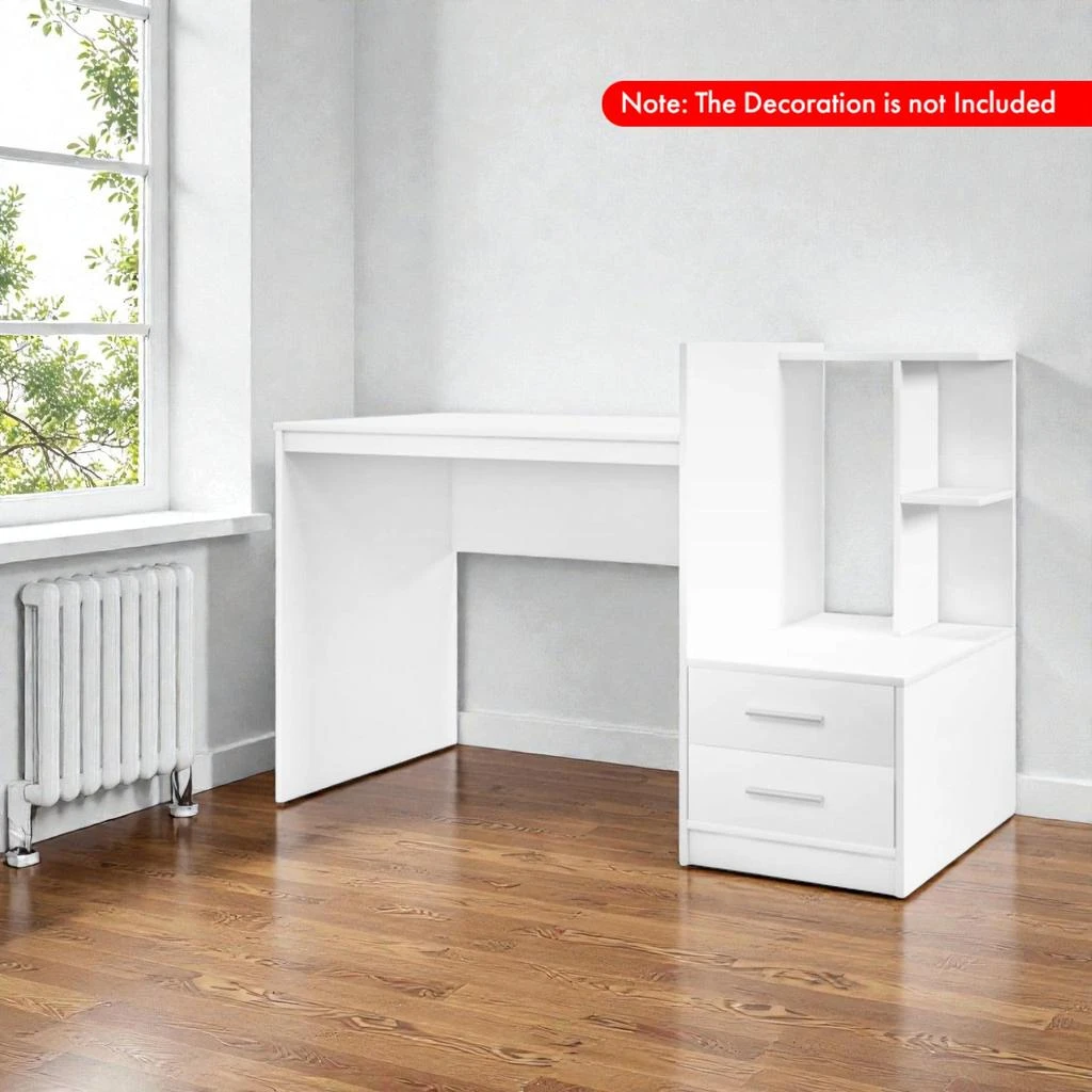 Hivvago Compact Work Desk with Storage Drawers and Bookshelf Organizer 2