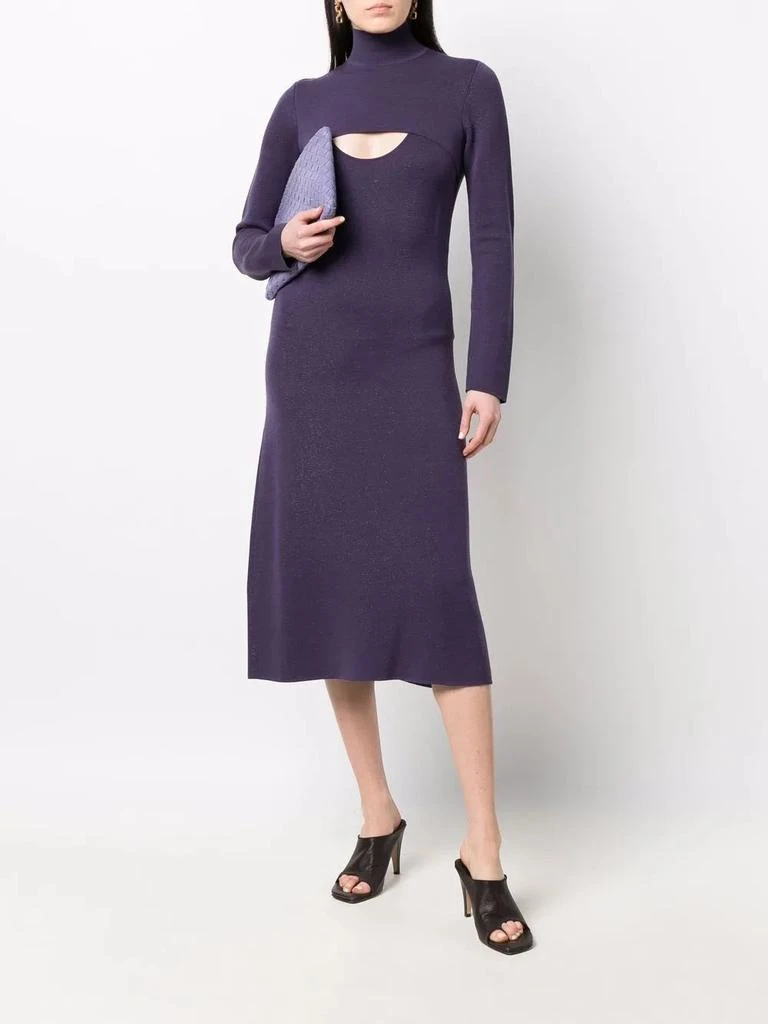 Salvatore Ferragamo Ferragamo Lamé Wool Midi Dress 4