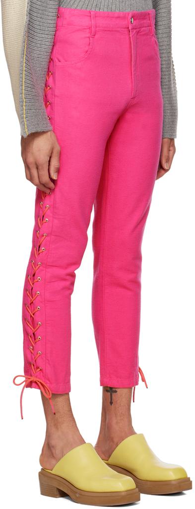 Eckhaus Latta Pink Laced Trousers