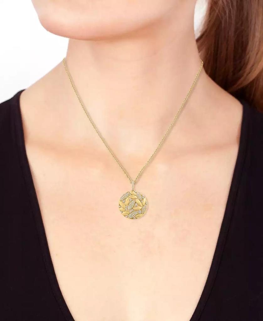 Effy EFFY® Diamond & Polished Navette Cluster Pendant Necklace (1/2 ct. t.w.) in 14k Gold, 17" + 1" extender