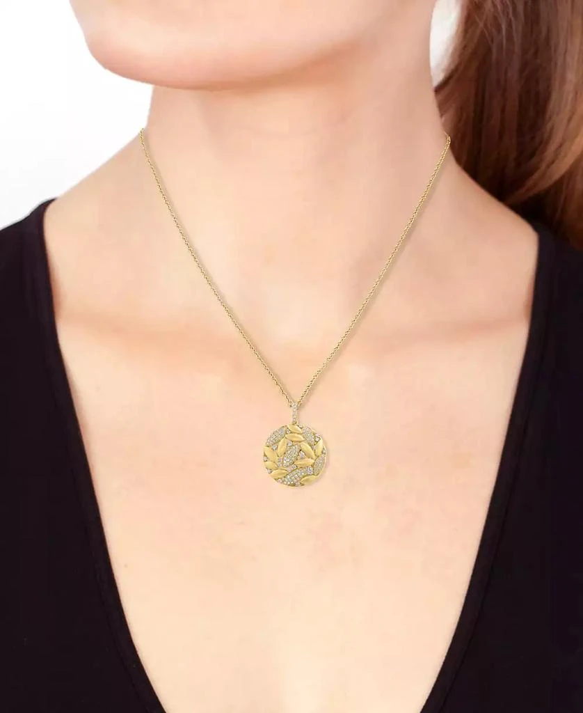 Effy EFFY® Diamond & Polished Navette Cluster Pendant Necklace (1/2 ct. t.w.) in 14k Gold, 17" + 1" extender 2