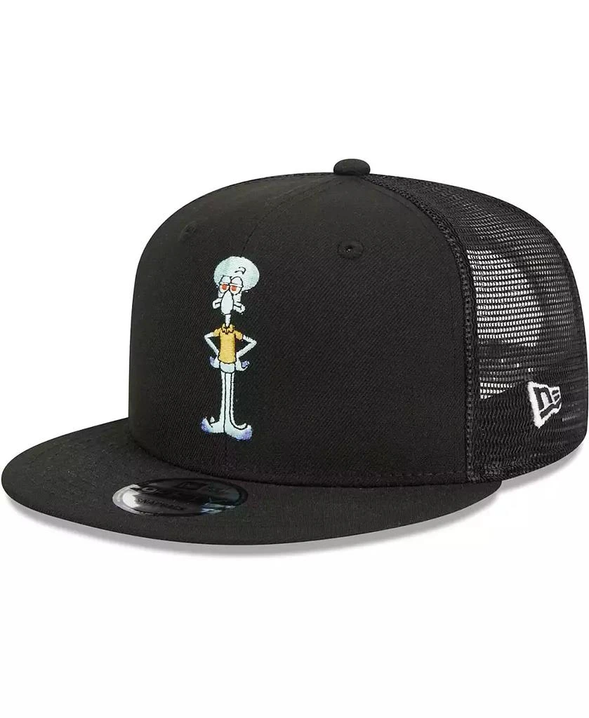 New Era Men's Black SpongeBob SquarePants Squidward Mesh Trucker 9FIFTY Snapback Hat 1