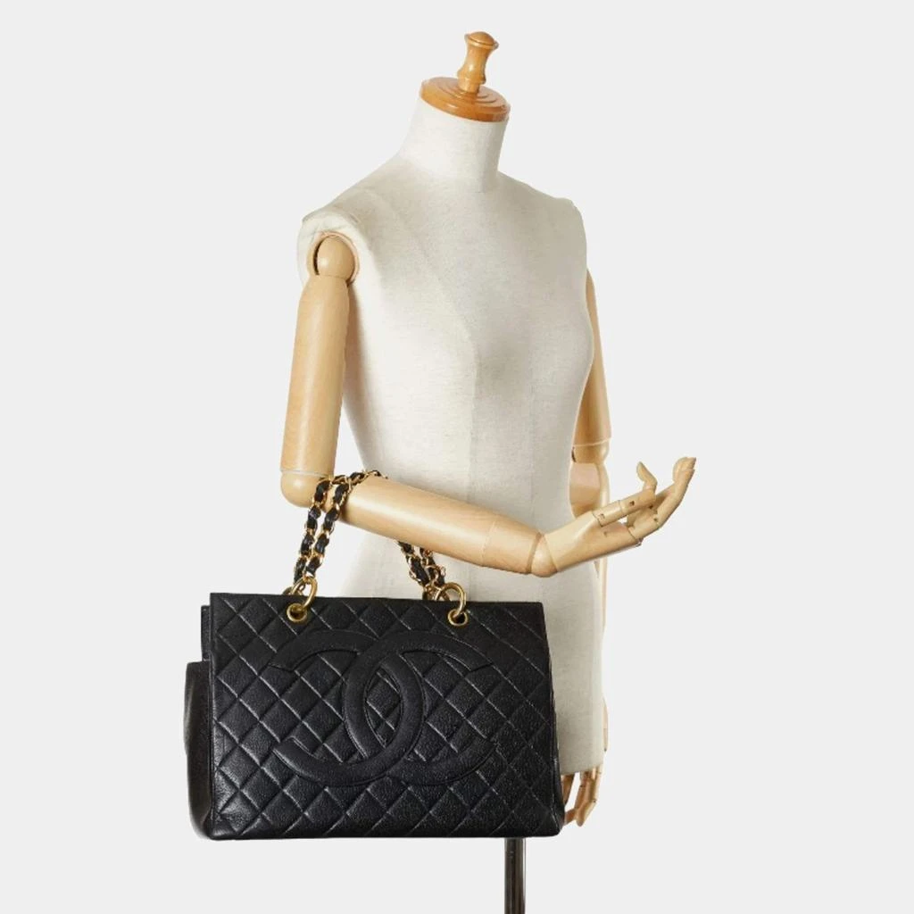 Chanel Chanel Black Quilted Leather GST Tote Bag 4