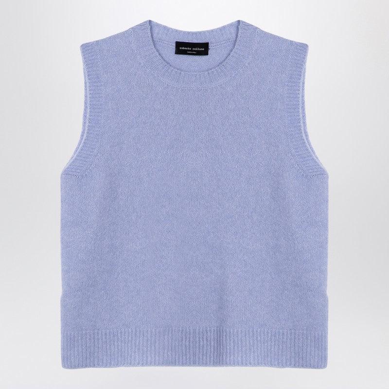 ROBERTO COLLINA Roberto Collina Light blue cashmere blend waistcoat