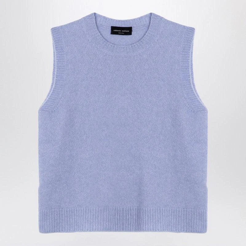 ROBERTO COLLINA Roberto Collina Light blue cashmere blend waistcoat 1