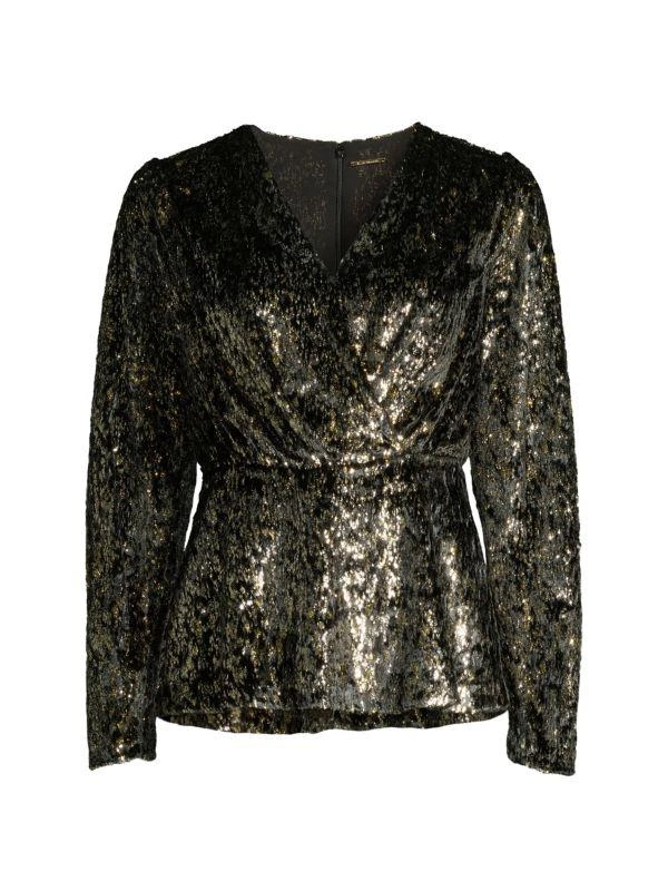 Tahari Sequin Peplum Top 4