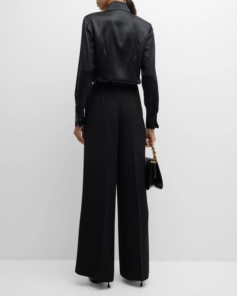Lafayette 148 New York Button-Down Slim Silk Blouse 5