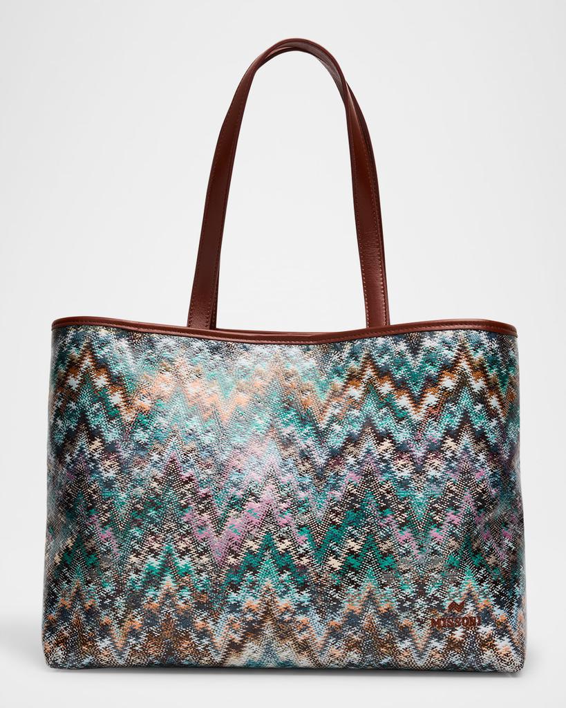 Shop Zigzag Medium raffia bucket bag on Sale at BeyondStyle