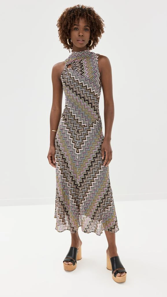 Missoni Long Sleeveless Dress with Gathered Neckline 1