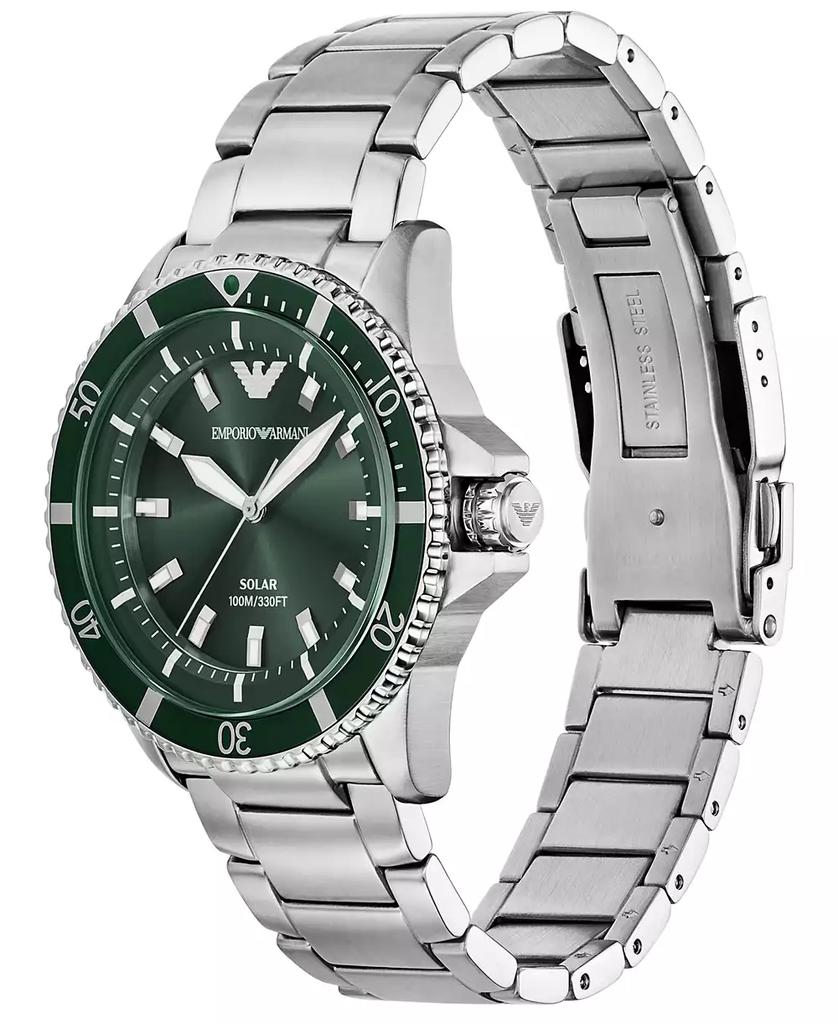 Emporio Armani Men
s World Explorer Solar Stainless Steel Bracelet Watch 42mm