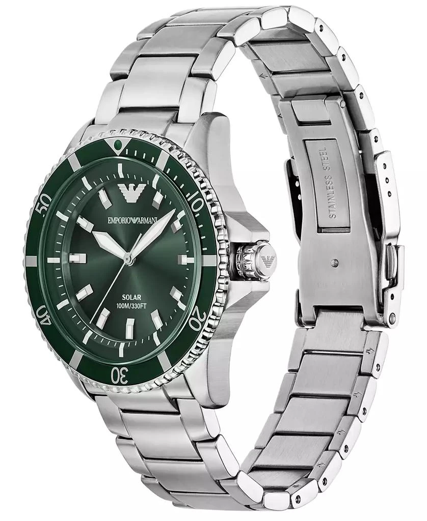 Emporio Armani Men
s World Explorer Solar Stainless Steel Bracelet Watch 42mm 2