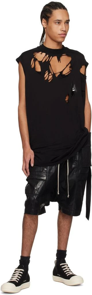 Rick Owens Black Hollywood Creatch Cargo Pods Denim Shorts 4