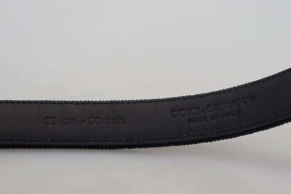 Dolce & Gabbana Dolce & Gabbana Black Velvet Leather Antique Metal Buckle 5