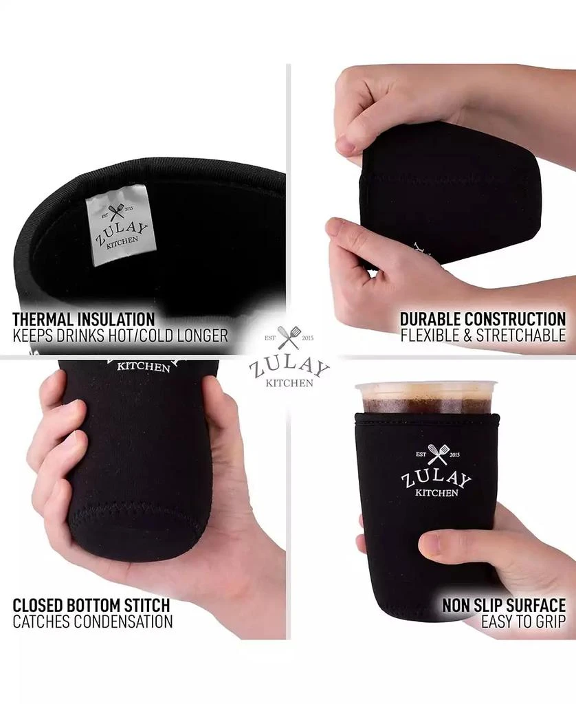 Zulay Kitchen Reusable Neoprene Medium Coffee Sleeve – Fits 22oz to 24oz Iced Cups 7