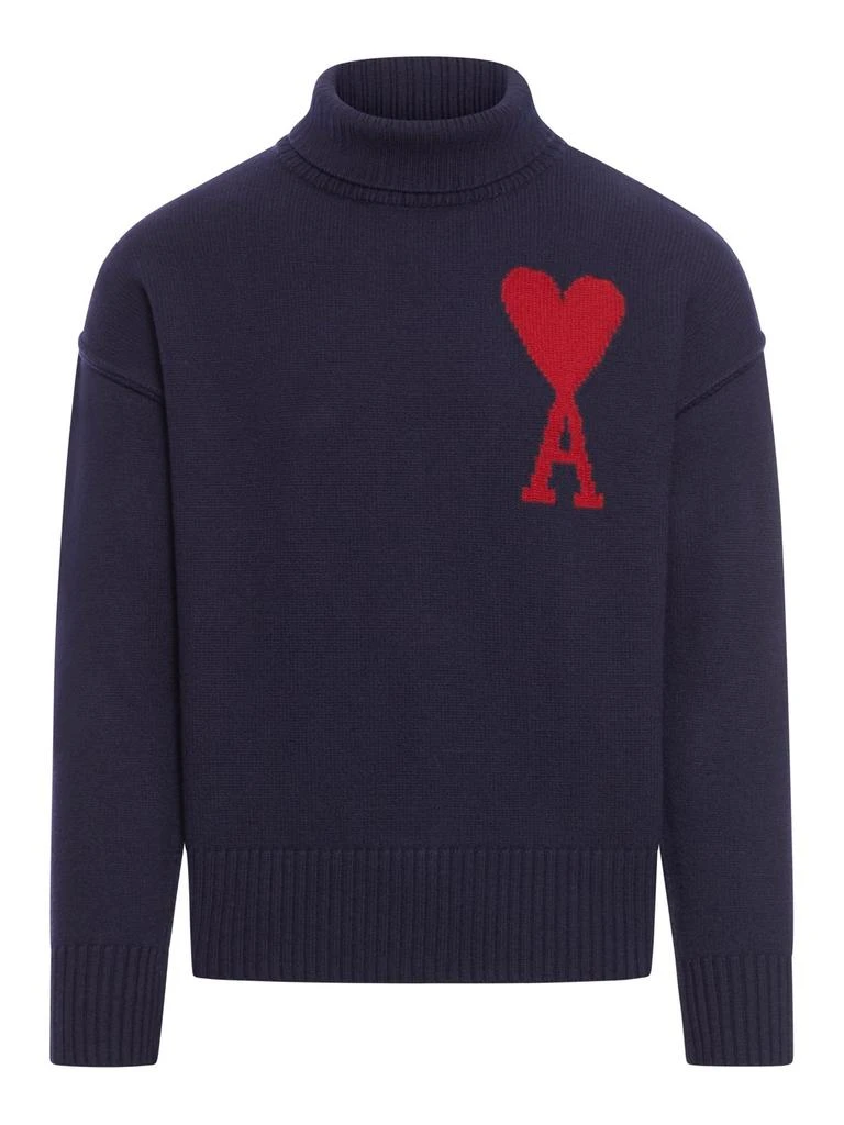 AMI AMI Paris Ami de Coeur Logo Intarsia Knitted Jumper 1