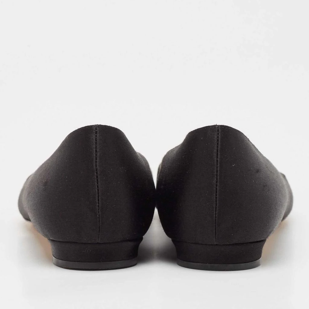 Manolo Blahnik Manolo Blahnik Black Satin Hangisi Ballet Flats Size 37.5 5