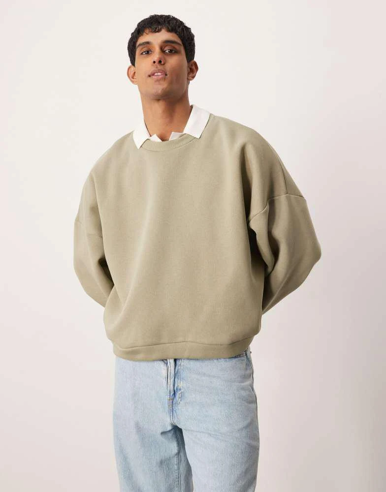ASOS ASOS DESIGN extreme oversized lightweight sweatshirt in grey 2