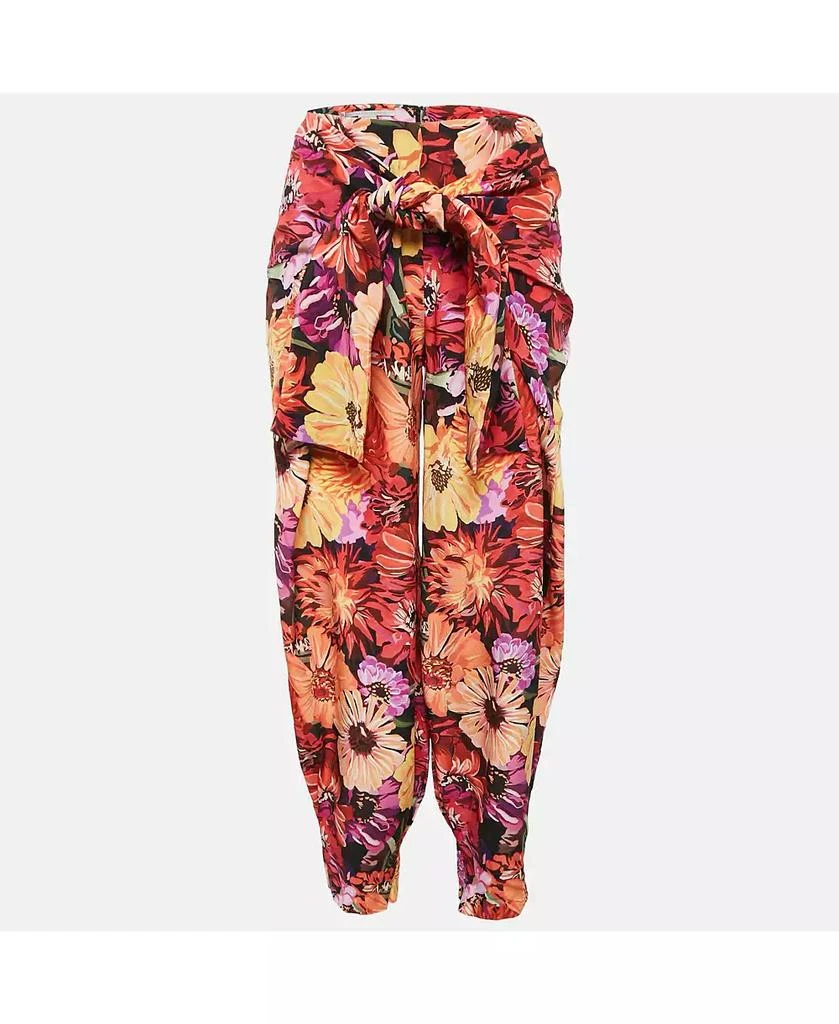 Pre-Owned Stella McCartney Women
s Floral Print Silk Tie-Up Trousers