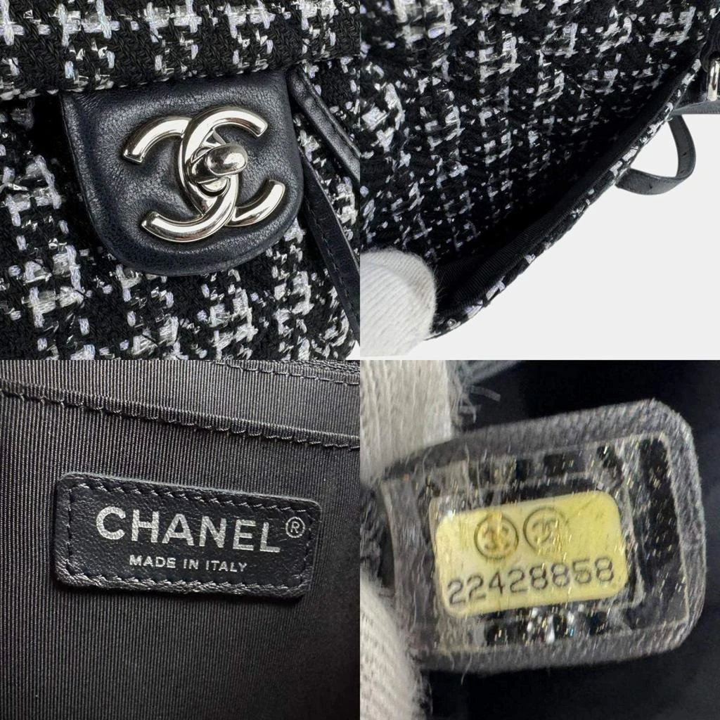Chanel Chanel CC Black Purple Tweed Leather Backpack 5