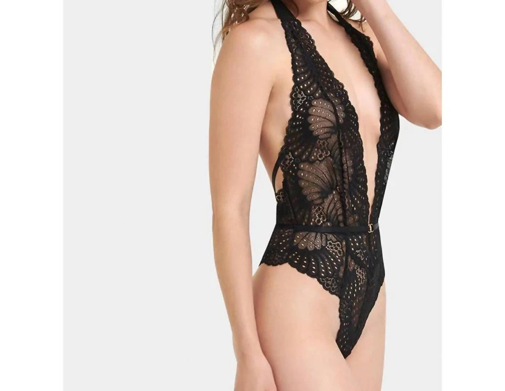 BLUEBELLA Eloide Soft Halter Bodysuit In Black 1