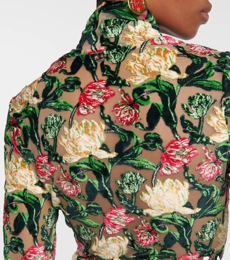 Rabanne Floral crepe turtleneck top 5