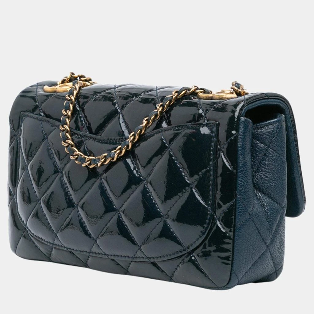 Chanel Chanel Navy Blue Paris-Salzburg Small Patent and Goatskin CC Eyelet Flap 2