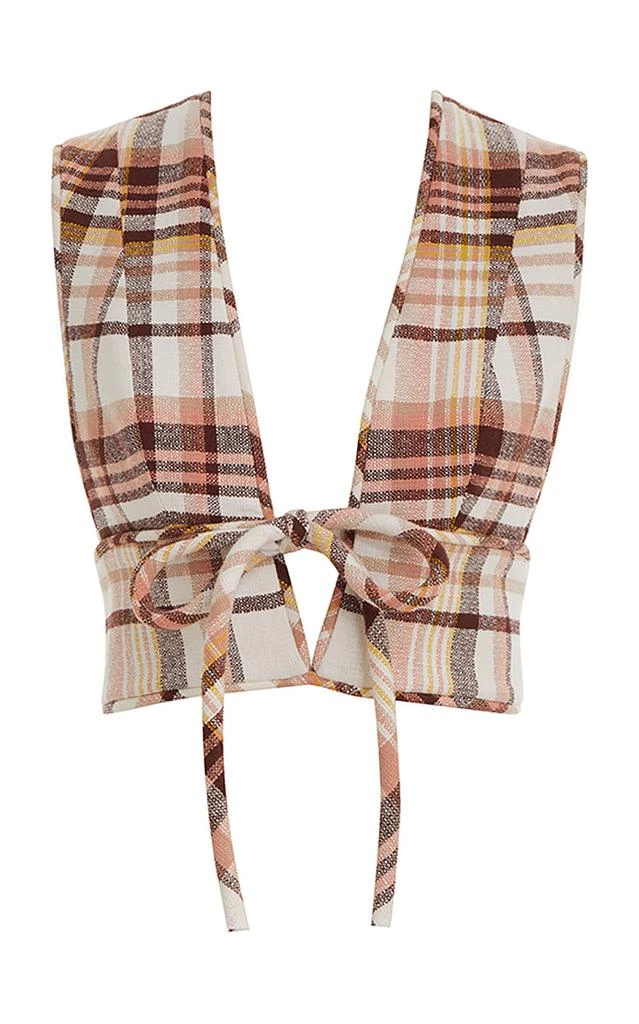 Zimmermann Zimmermann - Matchmaker Check Linen Cropped Top - Plaid - 0 - Moda Operandi 1