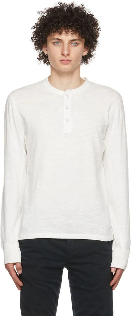 Rag & Bone White Cotton Henley 1
