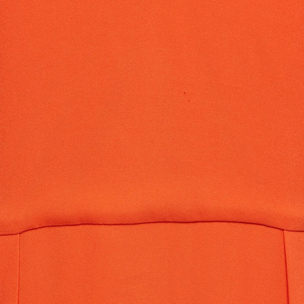 Fendi Fendi Orange Crepe V-Neck Pleated Midi Dress S 3