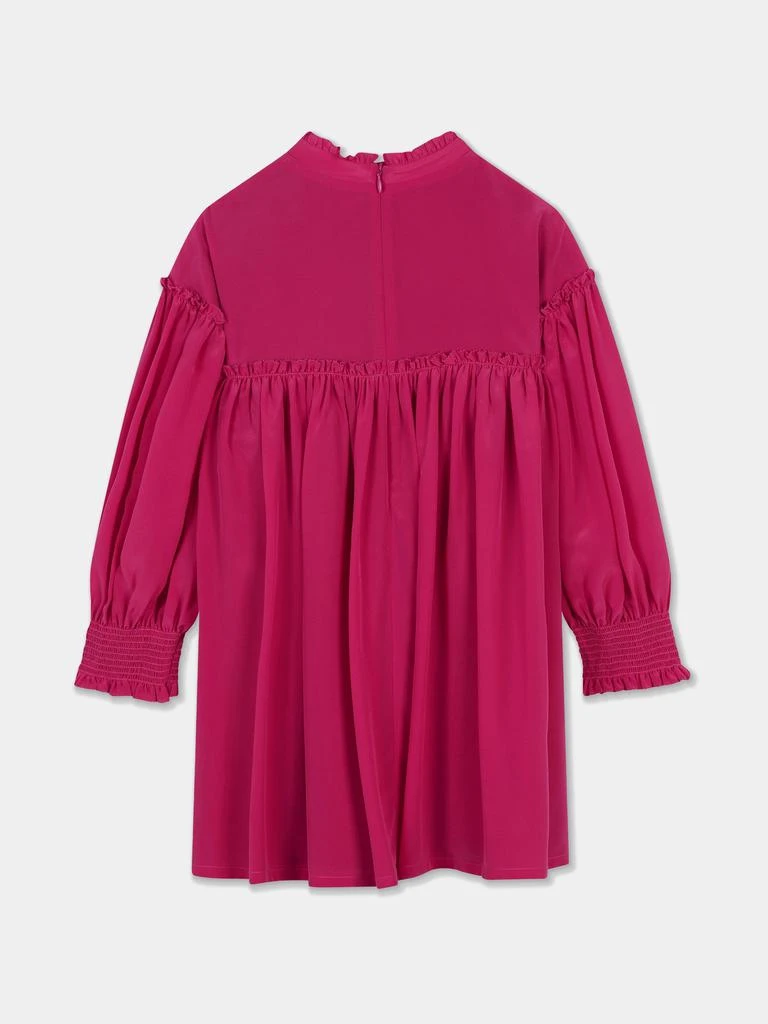 Chloé Chloé Girls Silk And Lace Detail Ceremony Dress in Pink 3