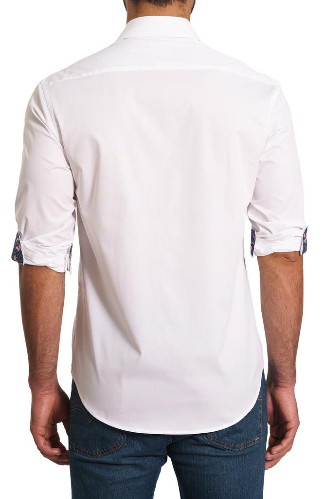 Jared Lang Trim Fit Solid Pima Cotton Button-Up Shirt