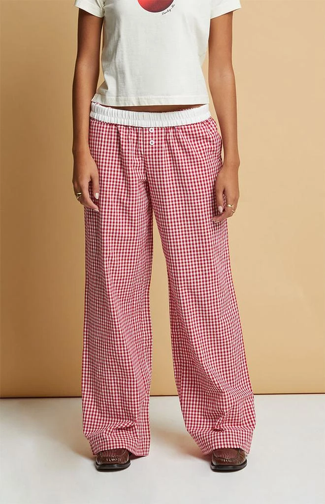 Beverly and Beck Red Gingham Boxer Pajama Pants 1