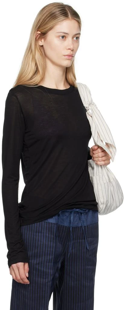 Baserange Black Bamboo Lyocell Long Sleeve T-Shirt 2