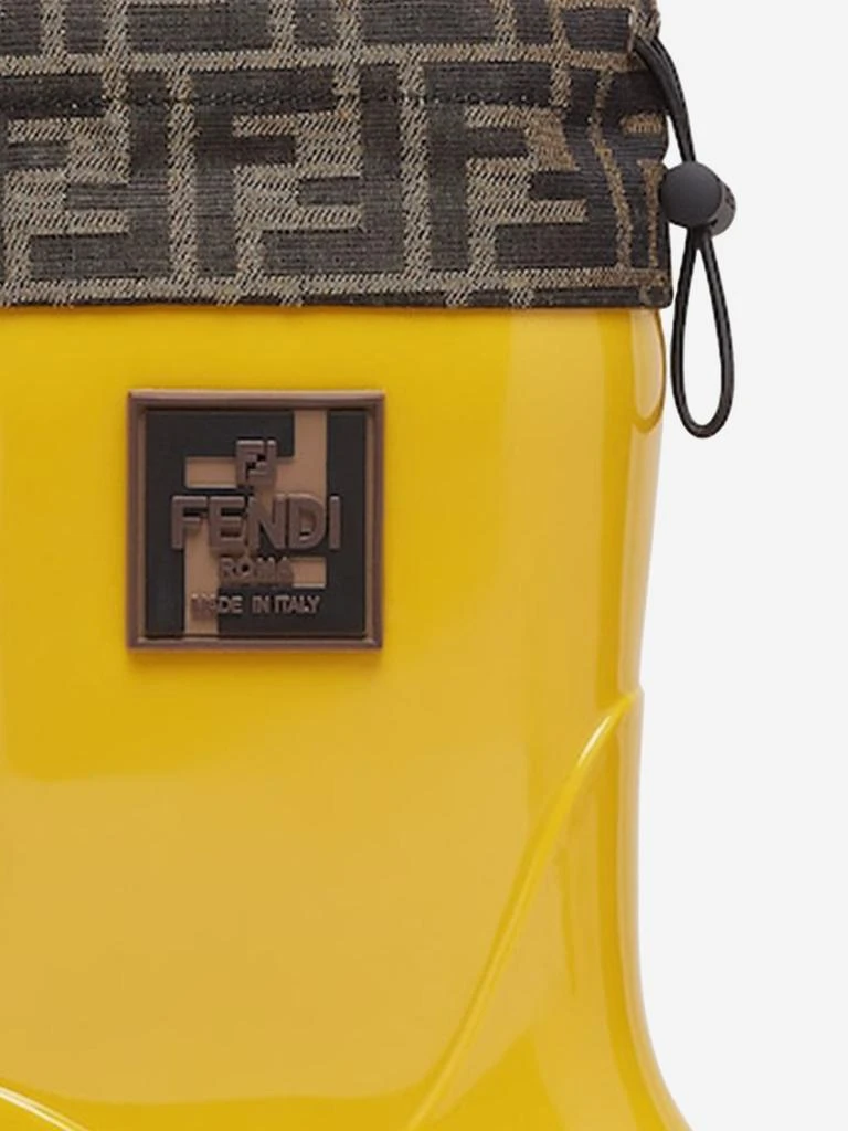 Fendi Kids Logo Rain Boots in Yellow 4