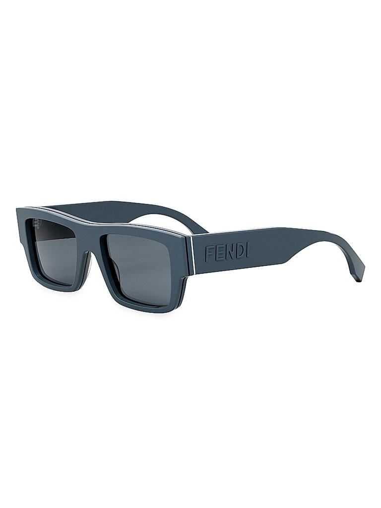 Fendi Signature 53MM Rectangular Sunglasses - Accessories - Free