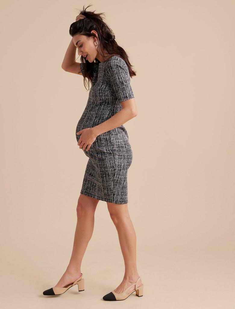 A Pea in the Pod Textured Ponte Maternity Dress