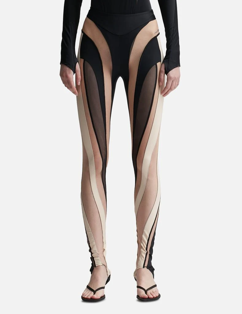 Mugler Sheer Spiral Leggings 1