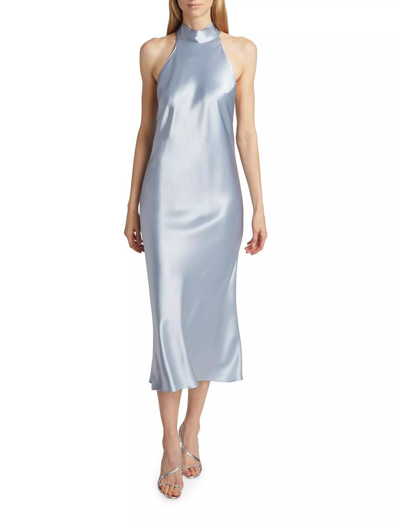 Galvan Bridal Sienna Satin Midi-Dress