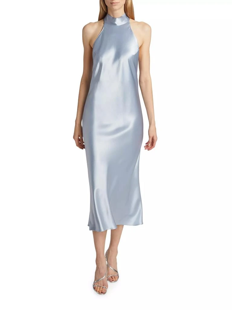 Galvan Bridal Sienna Satin Midi-Dress 2