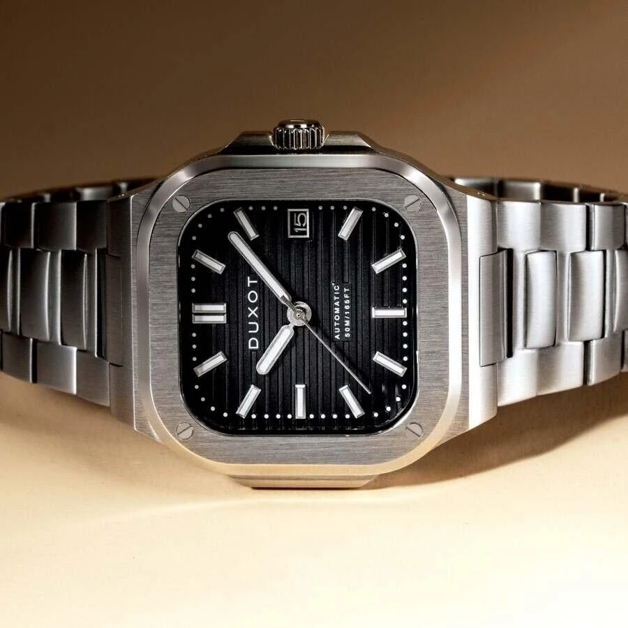 Duxot Quadrata Automatic Black Dial Men
s Watch DX-2073-33 3