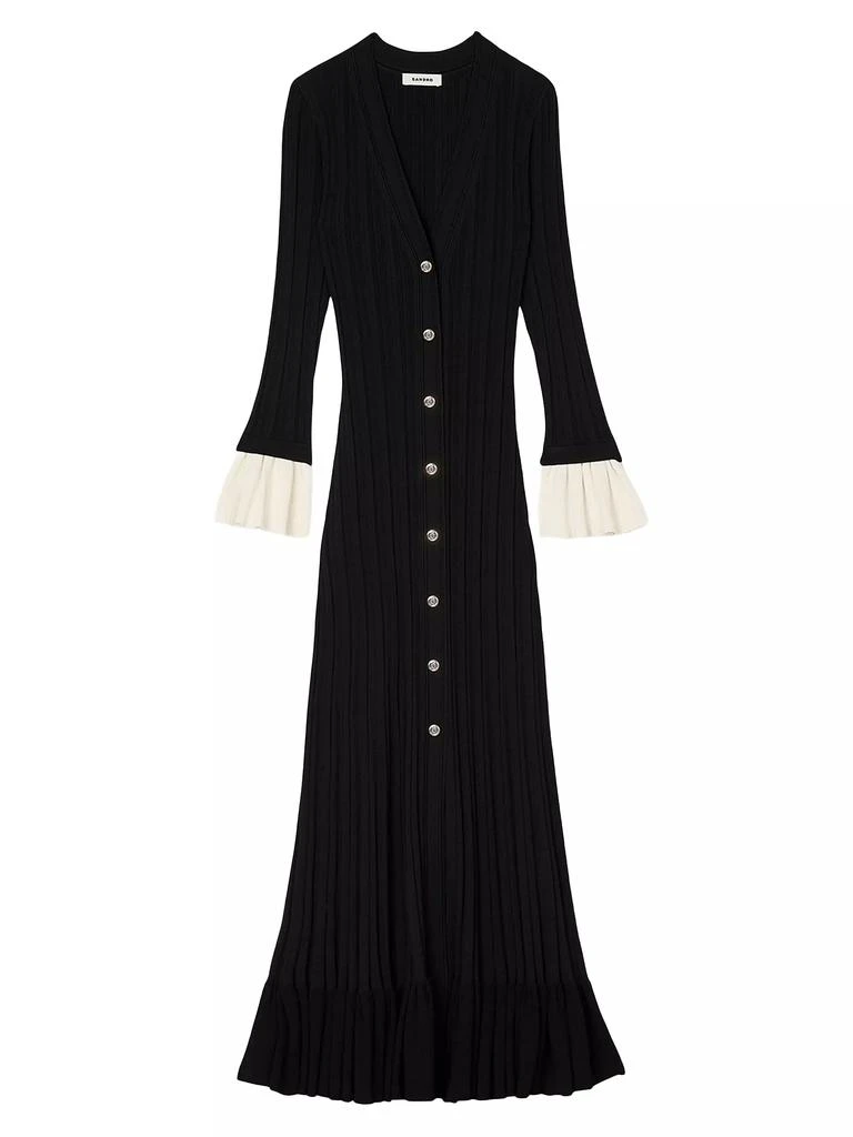 Sandro Two-Tone Knit Midi Dress 1